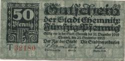 Chemnitz - Stadt - 23.9.1918 - 31.12.1919 - 50 Pfennig