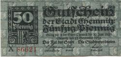 Chemnitz - Stadt - 23.9.1918 - 31.12.1920 - 50 Pfennig