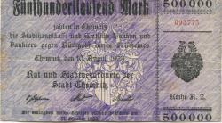 Chemnitz - Stadt - 10.8.1923 - 500000 Mark