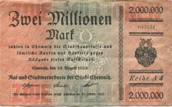 Chemnitz - Stadt - 10.8.1923 - 2 Millionen Mark
