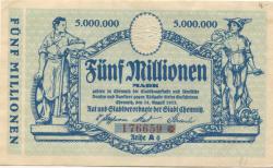 Chemnitz - Stadt - 24.8.1923 - 5 Millionen Mark