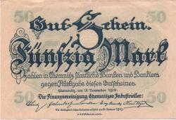 Chemnitz - Finanzvereinigung Chemnitzer Industrieller - 16.11.1918 - 31.1.1919 - 50 Mark