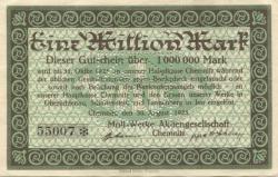 Chemnitz - Moll-Werke AG - 30.8.1923 - 31.10.1923 - 1 Million Mark