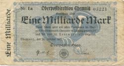 Chemnitz - Oberpostdirektion - 26.10.1923 - 1 Milliarde Mark