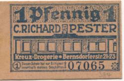 Chemnitz - Pester, C. Richard, Kreuz-Drogerie, Bernsdorfer Str. 21-23 - -- - 1 Pfennig