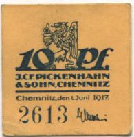 Chemnitz - Pickenhahn, J. C. F., & Sohn, (AG) - 1.6.1917 - 10 Pfennig 
