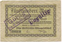 Chemnitz - Pöge Elektricitäts-AG, Dorfstr. 52 - 11.9.1922 - 15.12.1922 - 500 Mark