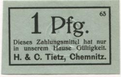 Chemnitz - Tietz, H. & C. - -- - 1 Pfennig