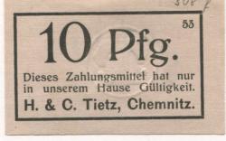 Chemnitz - Tietz, H. & C. - -- - 10 Pfennig