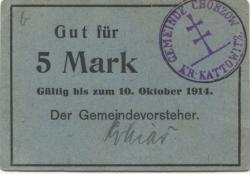 Chorzow - Gemeinde - - 10.10.1914 - 5 Mark