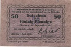 Chorzow - Gemeinde - 10.9.1917 - 1.4.1918 - 50 Pfennig