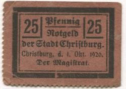 Christburg - Stadt - 1.10.1920 - 25 Pfennig