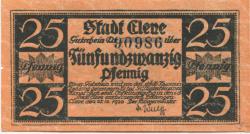 Cleve (heute: Kleve) - Stadt - 25.12.1920 - 25 Pfennig