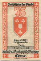 Cleve (heute: Kleve) - Stadt - 1921 - 75 Pfennig