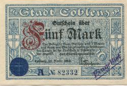 Coblenz (heute: Koblenz) - Stadt - 15.11.1918 - 5 Mark