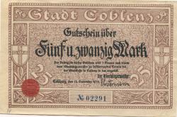 Coblenz (heute: Koblenz) - Stadt - 15.11.1918 - 25 Mark