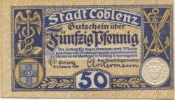 Coblenz (heute: Koblenz) - Stadt - 1.1.1919 - 50 Pfennig