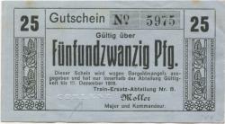 Coblenz (heute: Koblenz) - Train-Ersatz-Abteilung Nr. 8 - -- - 25 Pfennig
