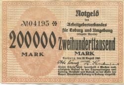 Coburg - Arbeitgeberverband für Coburg und Umgebung eV - 22.8.1923 - 200000 Mark