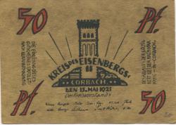 Corbach (heute: Korbach) - Kreis des Eisenbergs - 15.5.1921 - 50 Pfennig