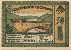 Corbach (heute: Korbach) - Sport-Verein 09 - 1.2.1922 - 30.9.1922 - 50 Pfennig