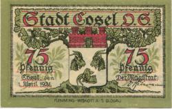 Cosel (heute: PL-Kedzierzyn-Kozle) - Stadt - 1.4.1921 - 75 Pfennig