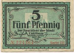 Cottbus - Stadt - - 31.12.1918 - 5 Pfennig