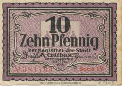 Cottbus - Stadt - - 31.12.1918 - 10 Pfennig
