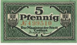 Cottbus - Stadt - 31.12.1921 - 5 Pfennig
