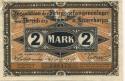 Cottbus - Inspektion der Kriegsgefangenenlager im Bereich des III.Armeekorps - 1.10.1917 - 2 Mark