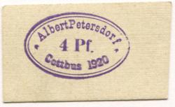 Cottbus - Petersdorf, Albert - 1920 - 4 Pfennig