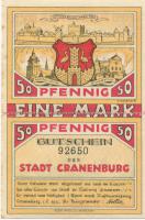 Cranenburg (heute: Kranenburg) - Stadt - 1.7.1921 - 1 Mark