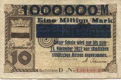 Crefeld (heute: Krefeld) - Stadt - - 15.11.1923 - 1 Million Mark