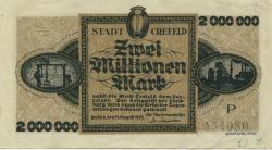 Crefeld (heute: Krefeld) - Stadt - 13.8.1923 - 2 Millionen Mark
