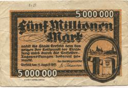 Crefeld (heute: Krefeld) - Stadt - 13.8.1923 - 5 Millionen Mark