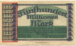 Crefeld (heute: Krefeld) - Stadt - 14.9.1923 - 1.4.1924 - 500 Millionen Mark 