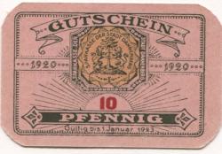 Dannenberg - Sparkasse der Stadt - 1920 - 1.1.1923 - 10 Pfennig 