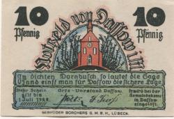 Dassow - Gemeinde - - 1.7.1922 - 10 Pfennig 