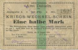 Datteln - Amt - 13.8.1914 - 1.4.1915 - 1/2 Mark 