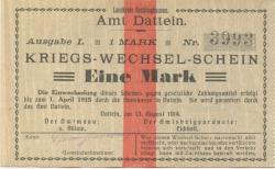 Datteln - Amt - 13.8.1914 - 1.4.1915 - 1 Mark 