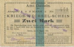 Datteln - Amt - 13.8.1914 - 1.4.1915 - 2 Mark 