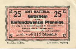 Datteln - Amt - 15.1.1918 - 25 Pfennig 