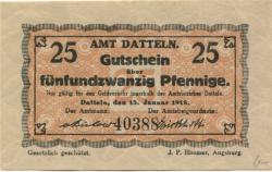 Datteln - Amt - 15.1.1918 - 25 Pfennig 