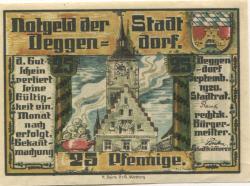 Deggendorf - Stadt - September 1920 - 25 Pfennig 