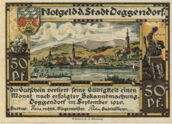 Deggendorf - Stadt - September 1920 - 50 Pfennig 