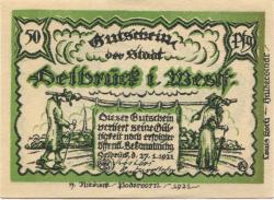 Delbrück - Stadt - 27.1.1921 - 50 Pfennig 