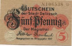 Delitzsch - Stadt - 1917 - 5 Pfennig 