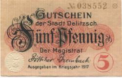 Delitzsch - Stadt - 1917 - 5 Pfennig 