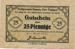 Demmin - Stadt - -- 25 Pfennig