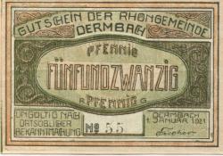 Dermbach - Gemeinde - 1.1.1921 - 25 Pfennig